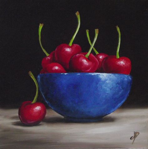 bowl cherries | Bowl of Cherries Cherries Painting, Bowl Of Cherries, Vegetable Painting, Cherry Bowl, Oil Painting Tutorial, Oil Pastel Paintings, Still Life Fruit, Oil Pastel Art, Food Painting