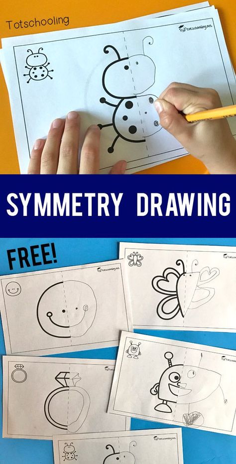 Architectural Presentation, Symmetry Drawing, Kraftangan Prasekolah, Drawing Activity, Craft Preschool, Aktiviti Kanak-kanak, Drawing Activities, Aktivitas Montessori, Tot School