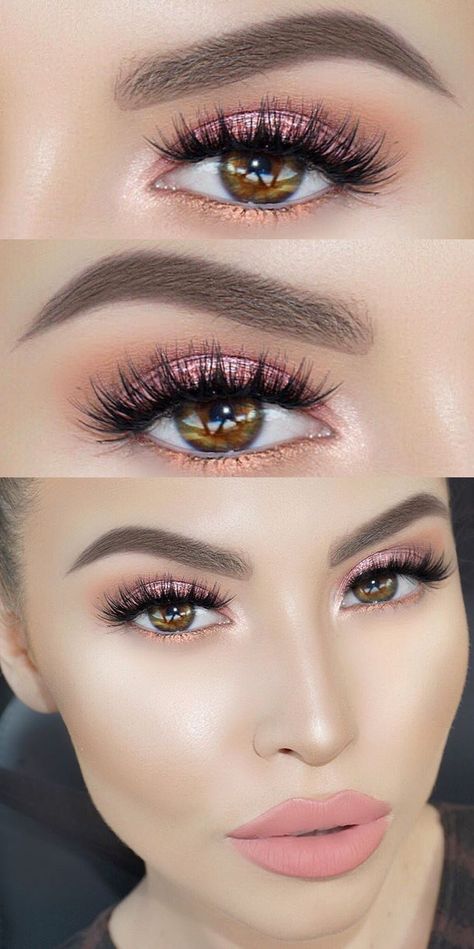 Great pop of color at the bottom--use our Evercolor Shadow Sticks in Pink Champagne and Topaz for this look! Silvester Make Up, Eyeshadow Tutorial For Beginners, Flot Makeup, Peach Makeup, Makeup Tip, Beauty Make-up, Kylie Jenner Makeup, Glitter Eye Makeup, Makijaż Smokey Eye