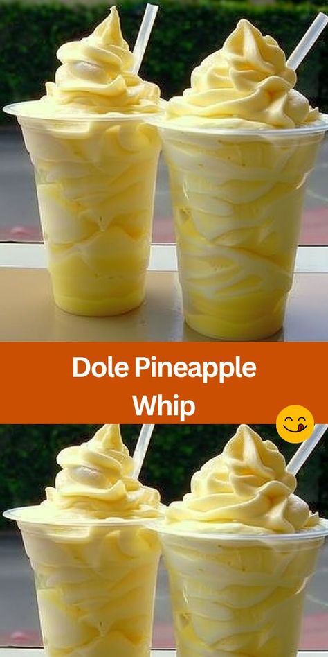 Looking for a taste of the tropics? Try this irresistible Dole Pineapple Whip recipe! Made with just a few simple ingredients including pineapple juice, frozen pineapple chunks, and vanilla ice cream, it's the perfect creamy treat for hot summer days. Frozen Pineapple Dessert, Coconut Milk Recipes Dessert, Pineapple Whip Recipe, Dole Pineapple Whip, Dole Whip Recipe, Pineapple Smoothie Recipes, Pineapple Ice Cream, Dole Pineapple, Pineapple Whip