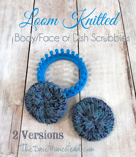 Knit Scrubbies, How To Loom Knit, Loom Knitting For Beginners, Knit Loom, Round Loom Knitting, Circle Loom, Loom Knitting Tutorial, Yarn Tote, Loom Knitting Stitches