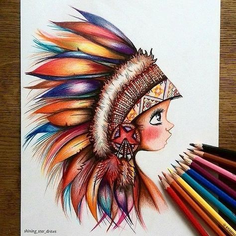 Pencil Colour Painting, Color Pencil Sketch, Seni 2d, Colored Pencil Artwork, Unique Drawings, Art Painting Gallery, Color Pencil Drawing, Art Drawings Sketches Creative, Pencil Art Drawings