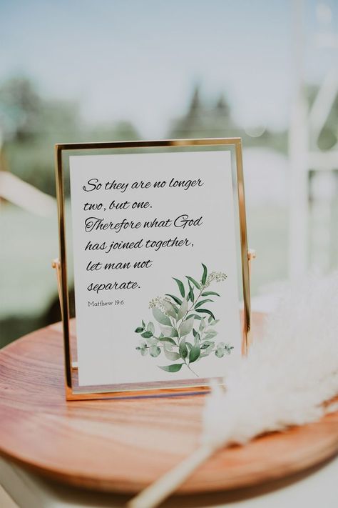 Christian Wedding Verses, Wedding Decorations Christian, Wedding Decor Christian, Bible Verse Wedding Sign, Bible Wedding Ideas, Christian Wedding Signs, Faith Based Wedding Ideas, Bible Wedding Verses, Wedding Verses Bible