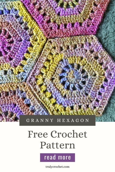 Discover the joy of crochet with our Spirit Granny Hexagon – Free Crochet Pattern,  this is an easy-to-follow crochet pattern that unlocks endless creative possibilities. This versatile granny hexagon pattern allows you to craft charming hexagonal motifs, perfect for blankets, accessories, or even home décor. Whether you’re a seasoned crocheter or just starting out, our free pattern provides detailed instructions to effortlessly create these classic granny hexagons. Crochet Cardigan Granny Hexagon, How To Crochet An Octagon, Hexagon Crochet Coaster, Joining Hexagon Granny Squares, Crochet Blanket Hexagon Pattern, Octagon Blanket Crochet, Pentagon Granny Square Pattern, Granny Square Throw Pattern Free, Hexagon Crochet Granny Square