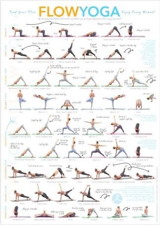 Vinyasa Flow Sequence, Yoga Chart, Exercise Poster, Vinyasa Yoga Poses, Hata Yoga, Yoga Poses Chart, Vinyasa Yoga Sequence, Stretching Exercise, Yoga Flow Sequence