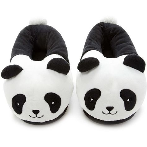 Forever 21 Women's  Panda House Slippers ($13) ❤ liked on Polyvore featuring shoes and slippers Panda Slippers, Isotoner Slippers, Panda Items, Unicorn Slippers, Mom Fall, Pajama Outfits, Bedroom Slippers, Cute Slippers, Panda Love