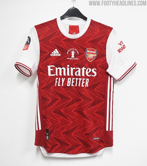 Arsenal Shows Off 2020 FA Cup Final Kit - Unique Font & Three Special Logos - Footy Headlines Arsenal Crest, Arsenal Football Shirt, Arsenal Kit, Spud Webb, Unique Font, Sports Jersey Design, Fa Cup Final, Shirt Football, Soccer Kits