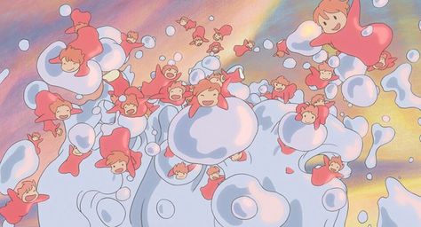 Ponyo Header Twitter, Ponyo Twitter Header, Ponyo Header, Ponyo Desktop Wallpapers, 하울의 움직이는 성, Studio Ghibli Background, Ghibli Artwork, Studio Ghibli Movies, Studio Ghibli Art