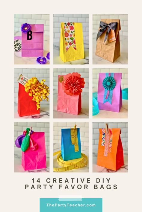 14 Creative Ways to Style Party Favor Bags - The Party Teacher Favor Bags Diy, Simple Lunch, Party Favors For Adults, Bridal Shower Party Favors, Movie Night Party, Diy Party Favors, Party Favors For Kids Birthday, Craft Stash, Acrylic Craft Paint