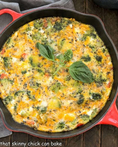 Roasted Broccoli Frittata - an easily adaptable, delicious egg recipe that's delicious to eat any time of day! Frittata Recipes Baked, Fritata Recipe, Broccoli Frittata, Fritatta Recipe, Leftover Vegetables, Baked Frittata, Egg Frittata, Easy Frittata, Egg Recipe