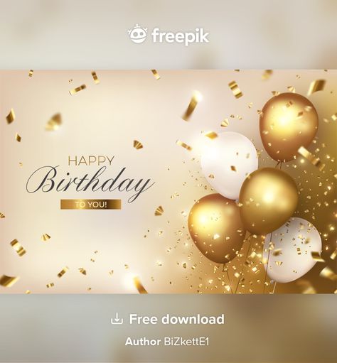 Luxury Balloons, Background Banner Birthday, Celebration Poster, Birthday Background Design, Happy Birthday Design, Happy Birthday Text, Birthday Gold, Happy Birthday Template, Happy Birthday Celebration