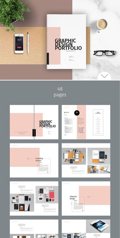 This is 48 page minimal brochure template is for designers working on product / graphic design portfolios, interior design, catalogues, product catalogues, and agency based projects. Just drop in your own pictures and texts, and it’s ready for print. Or use it as a professional online PDF or email attachment. Portfolio D'architecture, Online Portfolio Design, Email Attachment, Graphic Design Portfolios, Graphic Design Portfolio Book, Design Portfolio Template, Book Portfolio, Mises En Page Design Graphique, Visuell Identitet