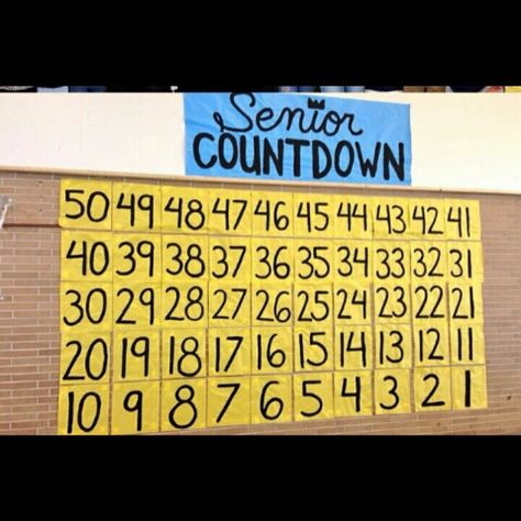 Countdown Senior Countdown Ideas, School Countdown Ideas, Graduation Countdown, Asb Ideas, Stuco Ideas, Countdown Ideas, School Countdown, Senior Posters, Countdown Calendar