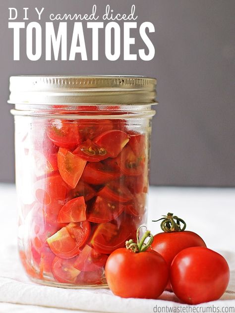 Canning Tomatoes Water Bath, Potted Tomato Plants, Recipes With Diced Tomatoes, Canned Diced Tomatoes, Canning Pressure Cooker, Canning Tomatoes Recipes, Canning Granny, Preserving Tomatoes, Canning Ideas