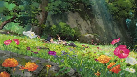 Studio Ghibli Films, Art Studio Ghibli, Nature Desktop, Secret World Of Arrietty, Personajes Studio Ghibli, Studio Ghibli Background, Film Anime, 8bit Art, Ghibli Artwork