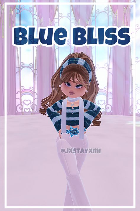 What should I do next? Comment your thoughts!! 💭💗 Royals High Sunset Island, Beauty Pageant Royale High Outfit, Royal High Cheerleader Outfit, Blue Bliss Outfit Royale High, Blue Bliss Outfit, Blue Bliss Royale High, Royal High Sunset Island Outfits, Outfit Themes, Royals High