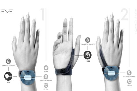 This personal security wearable uses voice recognition + pressure sensors to keep you safe in an emergency! – Yanko Design Streets Of France, Speculative Design, Cmf Design, Personal Security, Wearables Design, Gloves Design, Voice Recognition, Medical Design, Industrial Design Sketch