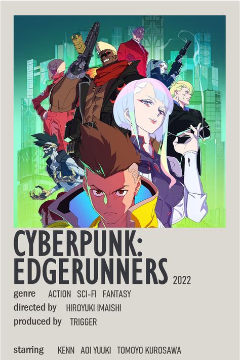 Cyberpunk: Edgerunners Minimalist Poster Anime Watchlist, Cyberpunk Movies, Anime Cyberpunk, Anime Minimalist Poster, Posters Minimalist, Cyberpunk Edgerunners, Japanese Animated Movies, Anime List, Anime Suggestions