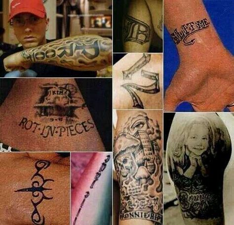 REALLY AWESOME Eminem Tattoo, Tatted Quotes, Marshall Eminem, Eminem Funny, Secret Tattoo, Ghost Album, S Tattoos, Eminem Photos, The Real Slim Shady