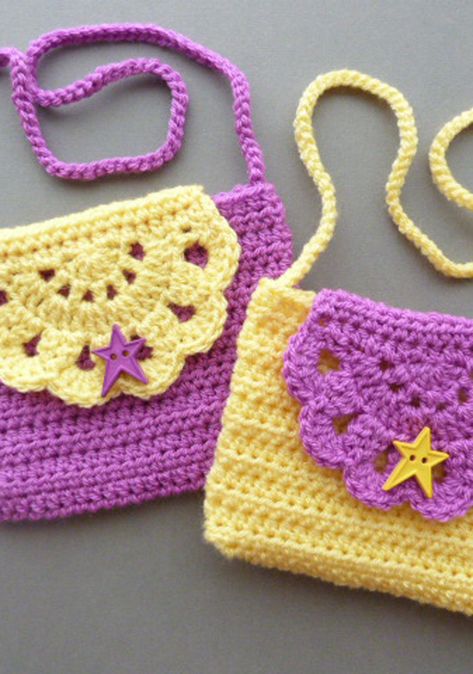 Small Purse Crochet Pattern - Crochet 'n' Create Crochet Childs Bag Pattern Free, Crochet Childs Purse Pattern Free, Kids Handbag, Sac Granny Square, Purse Patterns Free, Kids Purse, Bags Pattern, Crochet Purse Pattern Free, Crochet Shell Stitch