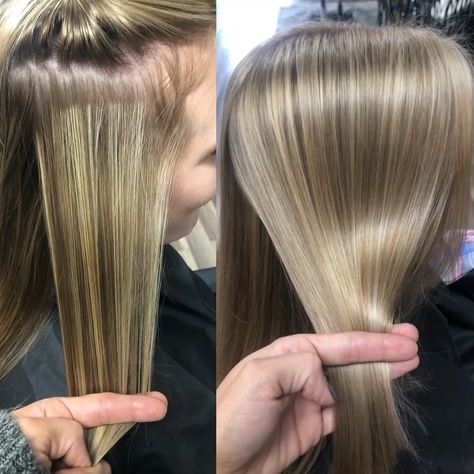 Use This Simple Foil Trick To Prevent Lines Of Demarcation - Behindthechair.com Foil Trick For Preventing Harsh Lines Of Demarcation On Blondes Hair Foils, Balayage, Root Smudge Blonde, Natural Blonde Highlights, Blonde Foils, Fall Nail Inspo, Reverse Balayage, Grow Nails Faster, Balayage Hair Color