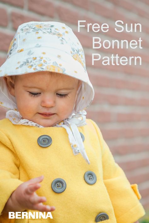 Becca of the Simple Life Pattern Company team is so excited to share the Daisy’s Sun Bonnet pattern with you. It’s a perfect sun bonnet to protect your littles from the sun and can easily transition into every season. #baby #bonnet #hat #gift #shower #free #pattern Sun Bonnet Pattern, Baby Hat Sewing Pattern, Baby Sun Bonnet, Baby Bonnet Pattern, Bonnet Pattern, Sewing Baby Clothes, Hat Patterns Free, Diy Bebe, Hat Patterns To Sew