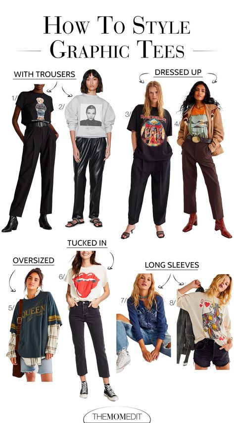 Black Graphic Tee Outfit, Style Oversized Tshirt, Outfit Ideas Oversized, Long Shirt Outfits, Oversized Tee Outfit, Band Tee Outfits, Graphic Tshirt Outfit, Oversize Tshirt Outfits, Tee Shirt Outfit