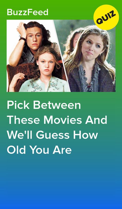 Guess Your Age Quiz, Buzzfeed Movies, Bff Quizes, Movie Quizzes, How Old Am I, Quizzes Buzzfeed, Best Friend Quiz, 90s Actors, Guess The Movie