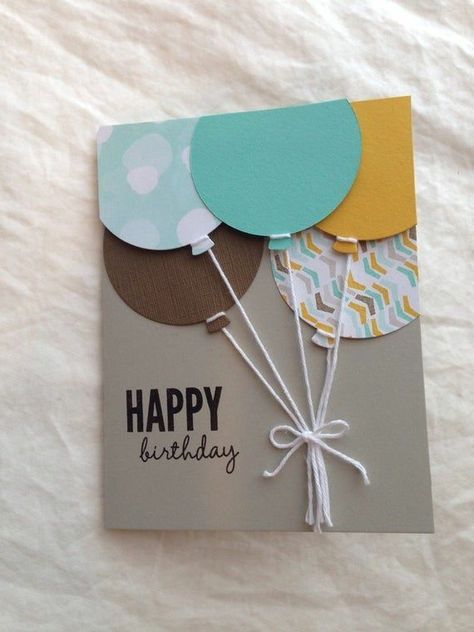 Happy Birthday Ballons, Happy Birthday Cards Diy, Happy Birthday Cards Handmade, Anniversaire Diy, Creative Birthday Cards, Kartu Valentine, Diy Birthday Gifts For Friends, Birthday Card Drawing, Birthday Card Craft