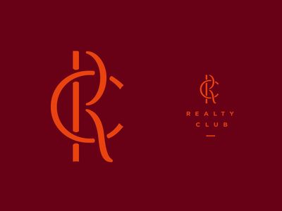 Realty Club Logo Rc Monogram Logo, Brand Logo Inspiration, C Monogram Logo, Modern Monogram Logo, R Monogram, Logo C, Chocolate Logo, R Logo, Logo Minimalista