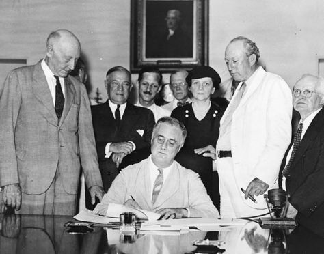 President Roosevelt Signing the 1935 Social Security Act. From the Wikimedia Commons. Frances Perkins, Franklin D. Roosevelt, Franklin Delano Roosevelt, Franklin Roosevelt, The Rocky Horror Picture Show, Dust Bowl, Social Security Benefits, Today In History, Eleanor Roosevelt