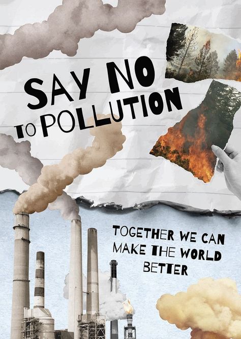 Stop pollution, editable poster template psd | premium image by rawpixel.com / Sasi Poster About Pollution, Air Pollution Slogan, Environment Pollution Poster, Stop Plastic Pollution Poster, Stop Air Pollution Poster, Environment Pollution Drawing, Pollution Poster Ideas, Stop Pollution Poster, Advocacy Poster Ideas