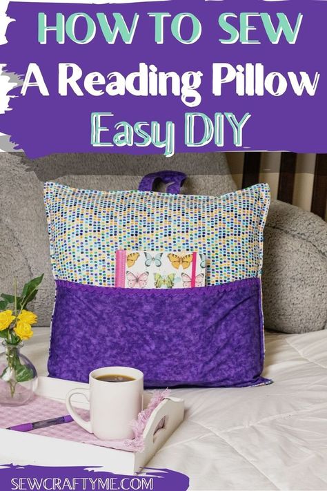 This reading pillow sewing pattern is a fast and easy DIY project to tuck in your books and carry them wherever you go. Try making these great throw pillow covers for yourself or as handmade gifts. These pillows are a great basic sewing project for any beginner. Check out this free tutorial and get busy making some fun reading pillows for your home. Add style to your space when you make some of these great envelope book pillows Kid Throw Pillows, Pillows With Pockets For Books, Covering Pillows With Fabric Easy Diy, Patchwork, Couture, Book Pocket Pillow Sewing Patterns, Pillow With Pocket For Book, Quilted Reading Pillow, Easy Sew Christmas Gifts Diy Projects