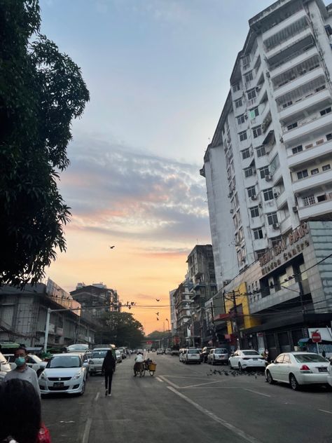 Moring view in Yangon(Burma) Mandalay, Yangon, Myanmar Art, Men Hairstyle, Asian Men Hairstyle, Asian Men, Myanmar, Phone Wallpaper, Street View