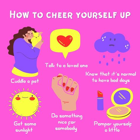 Feeling down? Here are some simple ways to cheer yourself up fast and improve your mood. How to boost your mood, how to get rid of bad feelings. How to stop feeling down. How to feel better. Self care for your mental wellness. How to be happy. How to be happier. Self care routine. Self care ideas. How to improve your mental health. Self improvement. Personal development. #selfcare #mentalwellness #mood How To Make Your Self Feel Better, How To Get Your Feelings Out, Ways To Make Yourself Feel Better, To Make You Feel Better, How To Be Good Person, How To Make It Feel Good Down There, How To Feel Better About Yourself, How To Cheer Yourself Up, How To Feel Good
