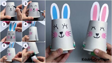 Easy to Make Paper Cup Bunny Craft Tutorial for Kids Check more at https://www.kidsartncraft.com/paper-cup-bunny-craft-tutorial-kids/ Recycled Crafts, Easter Cups, Bunny Craft, Cup Crafts, Make Paper, Spring Holidays, Bunny Crafts, Craft Tutorial, Paper Cup