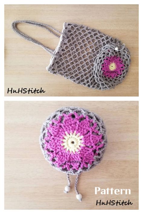 Collapsible Crochet Bag, Crochet Flower Market Bag, Crochet Folding Market Bag, Market Bags Crochet, Crochet Market Bag Foldable, Foldable Market Bag Crochet Pattern, Crochet Foldable Market Bag Free Pattern, Crochet Luggage Identifiers, Crochet Foldable Market Bag