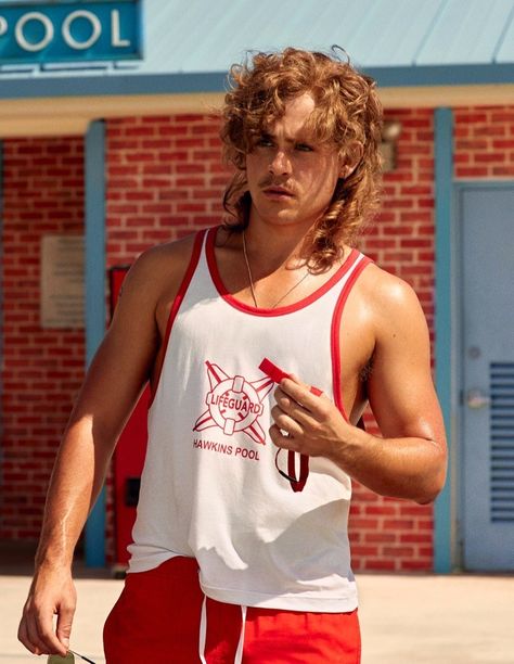 Dacre Montgomery Gears Up for Lifeguard Duty in H&M ‘Stranger Things’ Campaign Stranger Things Summer, Stranger Things Logo, Billy Hargrove, Swim Float, Matt Jones, Dacre Montgomery, Stranger Things Quote, Sink Or Swim, Collections Photography