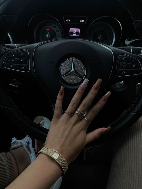 Nails On Steering Wheel, Mercedes Cars, Car Poses, Money Pictures, Good Instagram Captions, Luxury Aesthetic, Scottsdale Az, Nail Inspiration, Square Nails