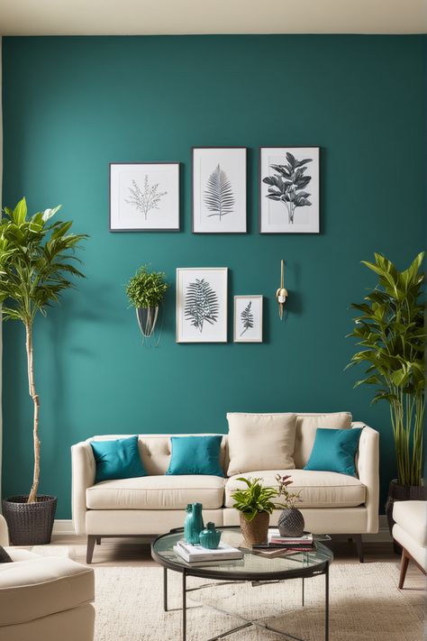 15 Teal Living Room Ideas Perfect for 2024 – The Crafty Hacks Teal Walls Living Room, Teal Living Room Ideas, Dark Teal Living Room, Teal Sofa Living Room, Teal Office, Teal Living Room, Sage Green Living Room, Teal Living Room Decor, Teal Color Schemes