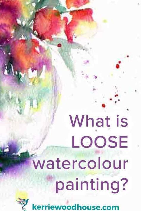 Painting Loose Watercolors, Sketching And Watercolor, How To Paint Loose Watercolor, Loose Watercolors How To Paint, Watercolor Painting Ideas Landscape, Loose Watercolor Beginner, Painting With Inks Watercolour, Watercolour Loose Flowers, Loose Watercolour Painting Tutorials