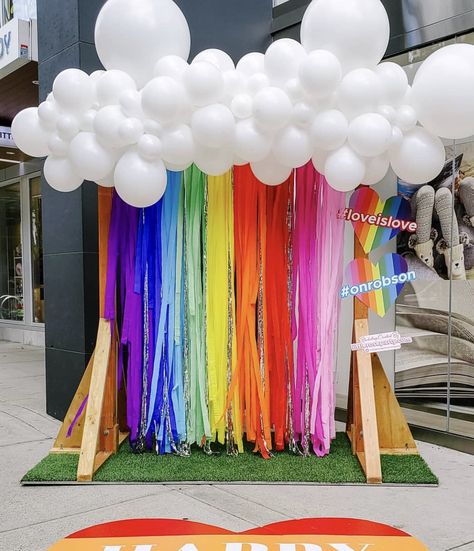 Lgbtq Party Ideas, Pride Photobooth Ideas, Pride Party Decorations Decorating Ideas, Pride Decorations Party, Pride Photo Backdrop, Pride Celebration Ideas, Pride Decorations Office, Pride Party Decor, Pride Crafts For Toddlers
