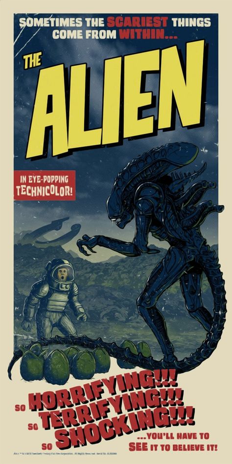 Comic Movie Posters, Vintage Japanese Movie Posters, Alien Comic Art, Fan Made Movie Posters, 50s Movie Posters, Alien Movie Art, Retro Futurism Poster, Aliens Poster, Aliens Movie Art