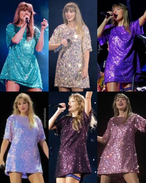 Glitter Outfit Aesthetic, Dresses Taylor Swift, Tshirt Dress Diy, Taylor Swift Tshirt, Sequin T Shirt Dress, Sequin Shirt Dress, Taylor Swift Costume, Glitter Outfit, Taylor Swift Midnights