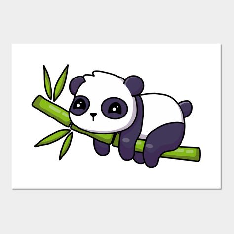 Panda Drawing Bamboo, Pandas, Cute Panda With Bamboo Drawing, Panda Bamboo Tattoo, Panda On Bamboo, Panda With Bamboo, Panda Tree, Bamboo Drawing, Cute Cartoon Panda