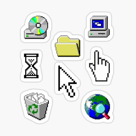 Windows 95 Computer, Computer Stickers Aesthetic, Programming Stickers, Pc Stickers, Dream Notebook, Nike Logo Wallpapers, Stickers Cool, Science Icons, Science Stickers
