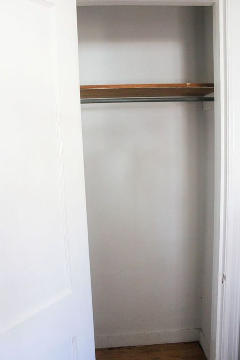 Small Old Closet Makeover, Tiny Closet For Two People, Old Small Closet Makeover, Old House Tiny Closet Ideas, Old House Closet Makeover, Tiny Closet Makeover Diy, Old House Closet Ideas, Old House Small Closet, Old Closet Makeover