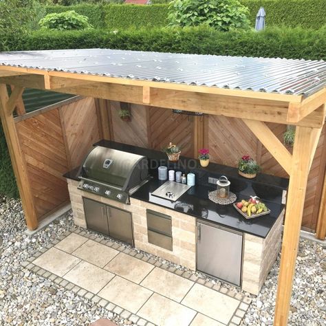 Parrilla Exterior, Design Per Patio, Outdoor Kitchen Decor, Outdoor Bbq Kitchen, Backyard Kitchen, Outdoor Kitchen Patio, Bbq Kitchen, Budget Patio, التصميم الخارجي للمنزل