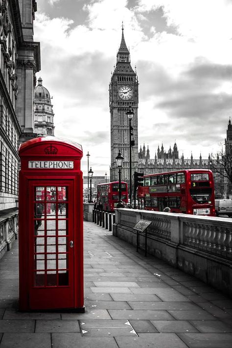 Red Phone Booth, London Wallpaper, Unique Farmhouse Decor, Photo Deco, Fotografi Kota, London Aesthetic, Fotografi Alam Semula Jadi, City Of London, Phone Booth