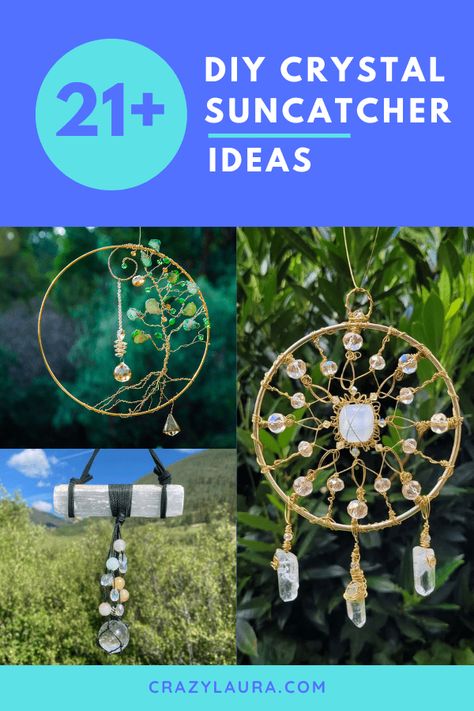 Upcycling, Diy Dream Catcher With Crystals, Diy Wire Projects, Diy Sun Catchers Crystals, Home Made Wind Chimes, Sun Catchers Diy How To Make, Wire Art Diy, Hanging Crystals Diy, Beaded Suncatchers